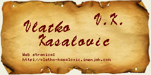 Vlatko Kasalović vizit kartica